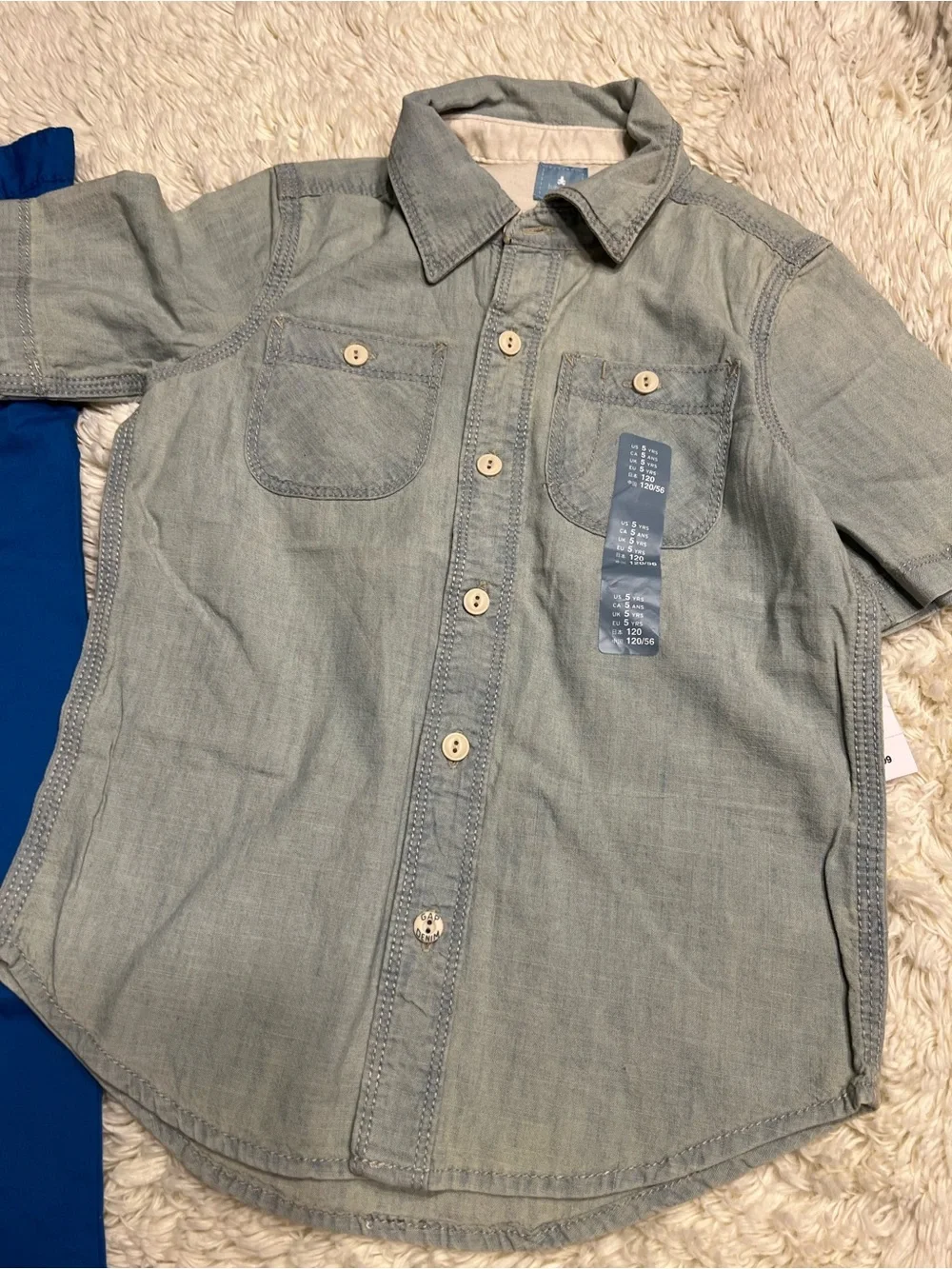 GAP Blue Chino Pants with Light Denim Button-Down Shirt